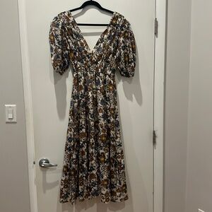 Abercrombie floaty plunge midi dress